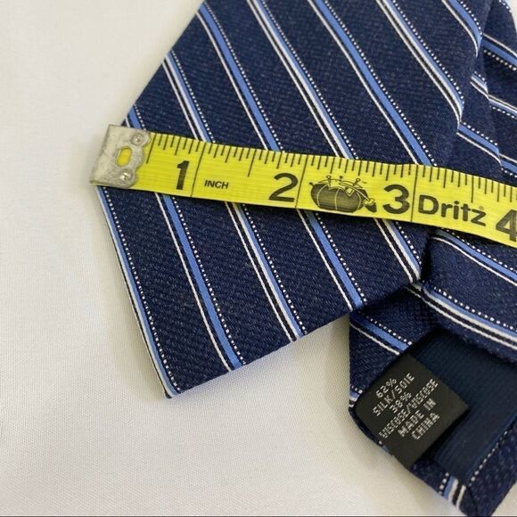 Michael Kors Blue And Gray Striped Neck Tie - Picture 3 of 4